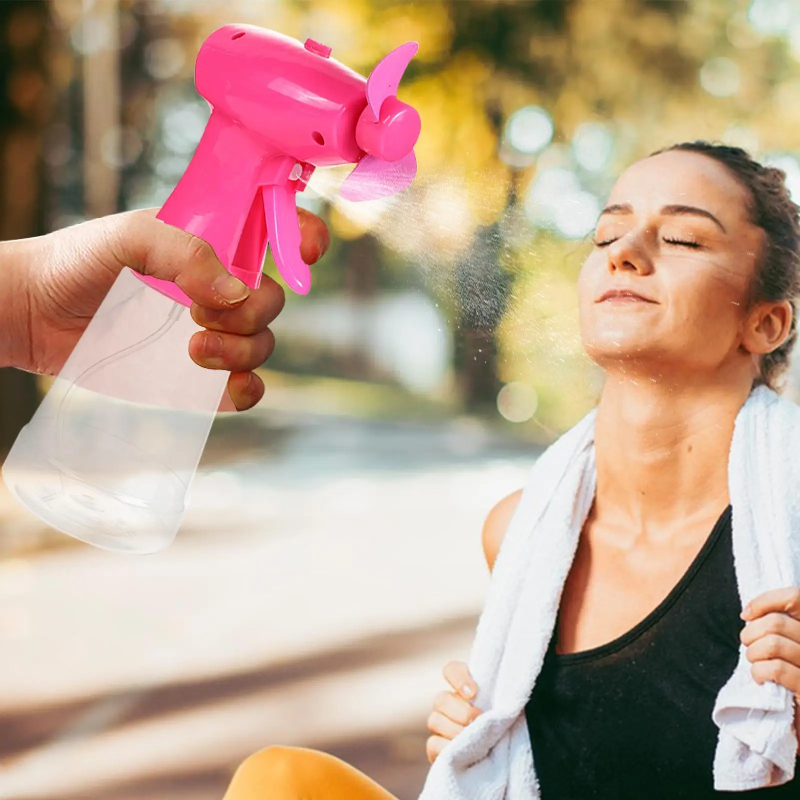 

Handheld Water Bottle Sprayer Fan Portable Battery Operated Personal Cool Mist Fan Mini Fan Plant Watering Sprayer