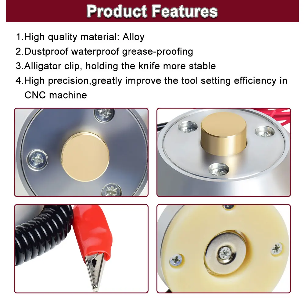 Z-Axis Tool Setting Touch Plate Probe Milling CNC Engraving Machine Automatic Setting Gauge Collimator Lathes Tools Sensor Block