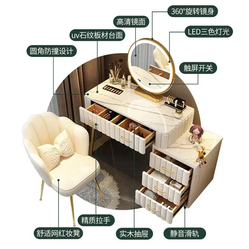 Vaidade Dressing Table para quarto, armário multifuncional, mesa de maquiagem, Home Furniture, China