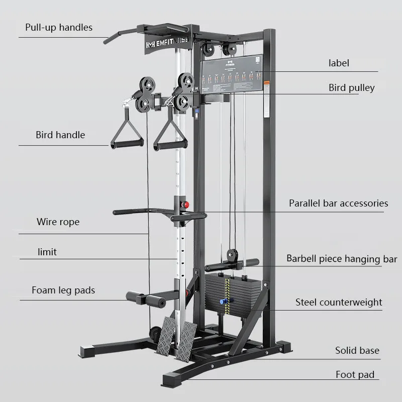 Single Bird Fitness Multi-Functional Chest Rowing High and Low Pull, Comprehensive Training Equipment, Fitness Equipment