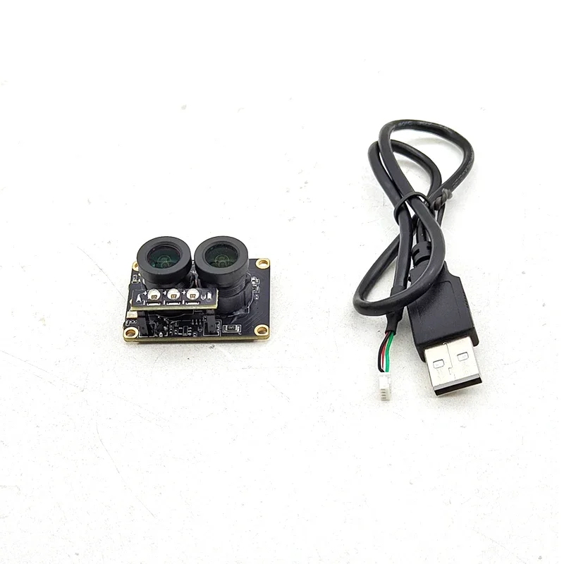 Mini 5MP WDR Face Recognition Wide Dynamic Binocular RGB Dual Lens AI USB Camera 3D Face Recognition Camera Module USB2.0 IR