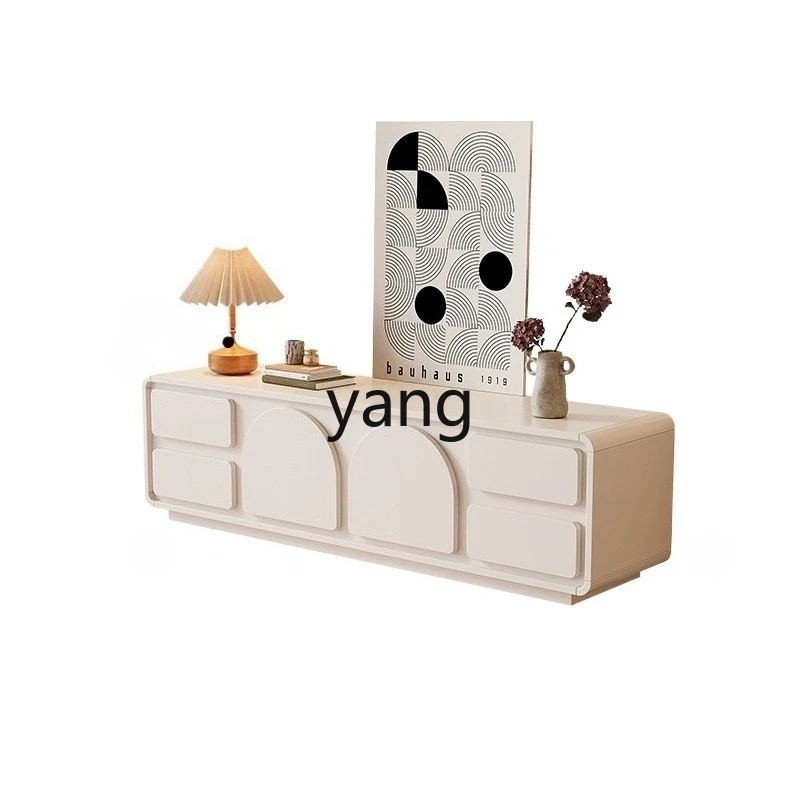 

LTT cream wind TV cabinet floor-to-ceiling living room household storage locker small apartment coffee table combination