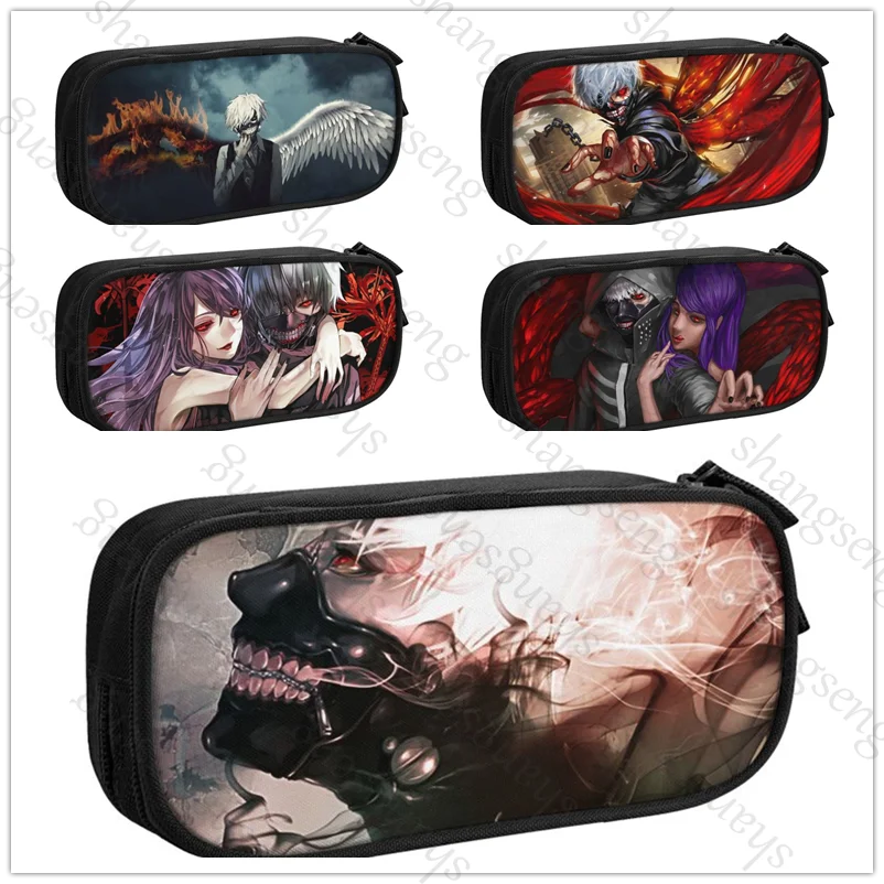 

Pen Bag Large Capacity Pencil Case Multifunctional Stationery Storage Bag Student School Supplies Anime Tokyo Ghoul