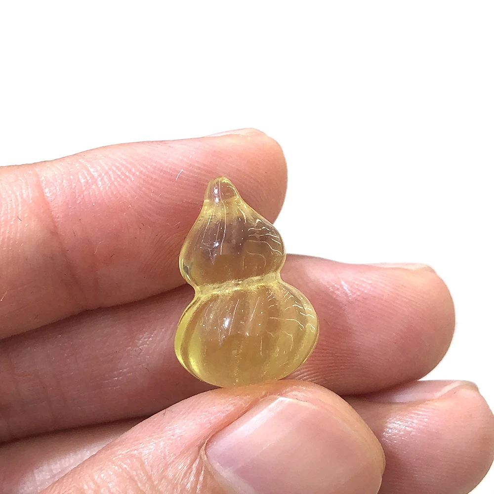 Natural Stones Crystals Citrine Small Calabash Gourd Carvings Crystal Quartz Stone Gemstones Home Decor DIY Minerals Decoration