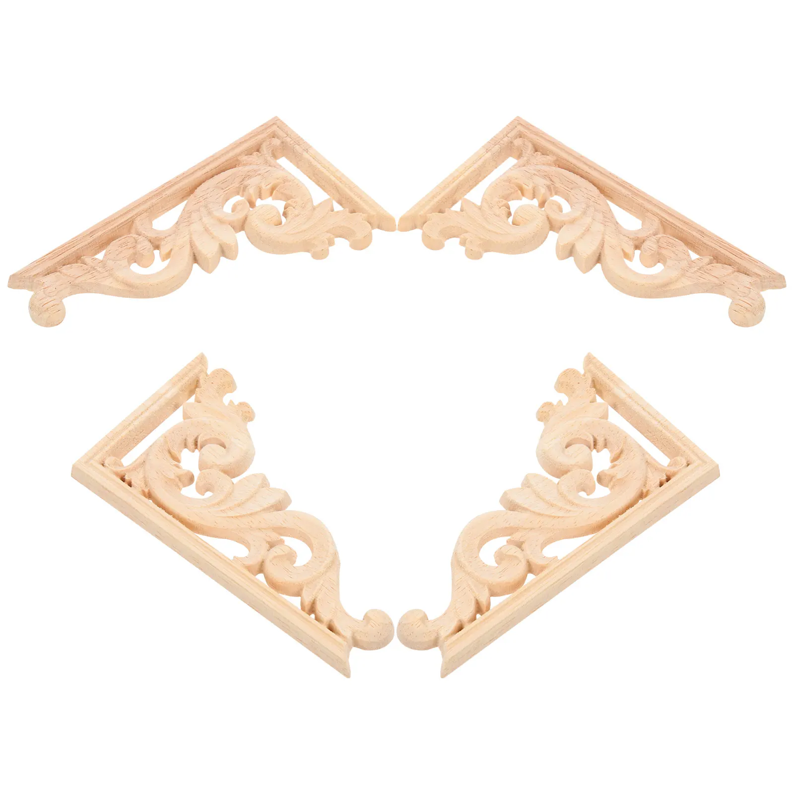 

Solid Wood Applique Carved Onlay Decorative Trim Unpainted Frames Vintage Home Wall Craft Easy Spray Paint Recover Beautiful