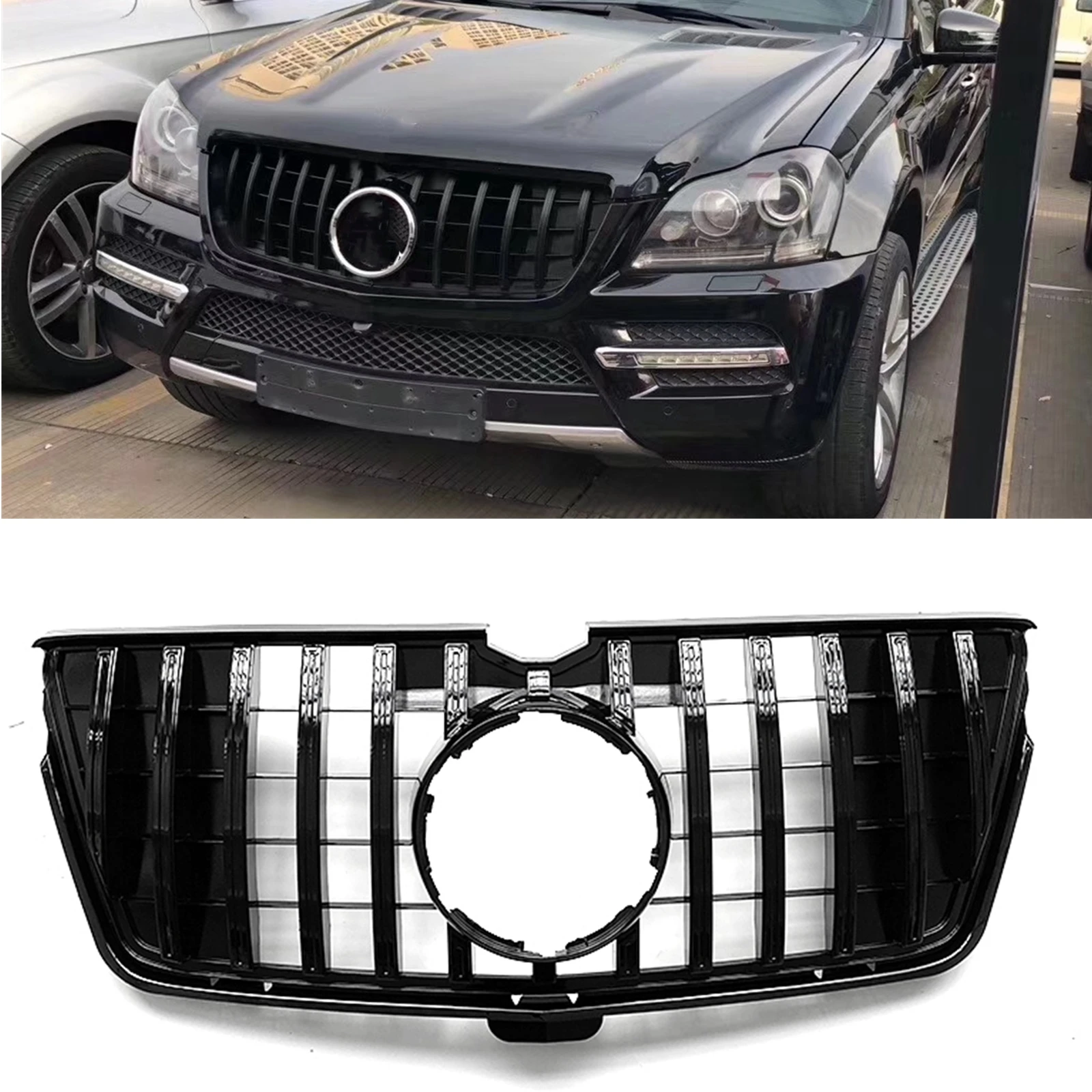 

Car Front Bumper Grille Cover Hood Mesh For Mercedes-Benz X164 GL550 GL63 GL350 GL450 2006-2012 Style GT