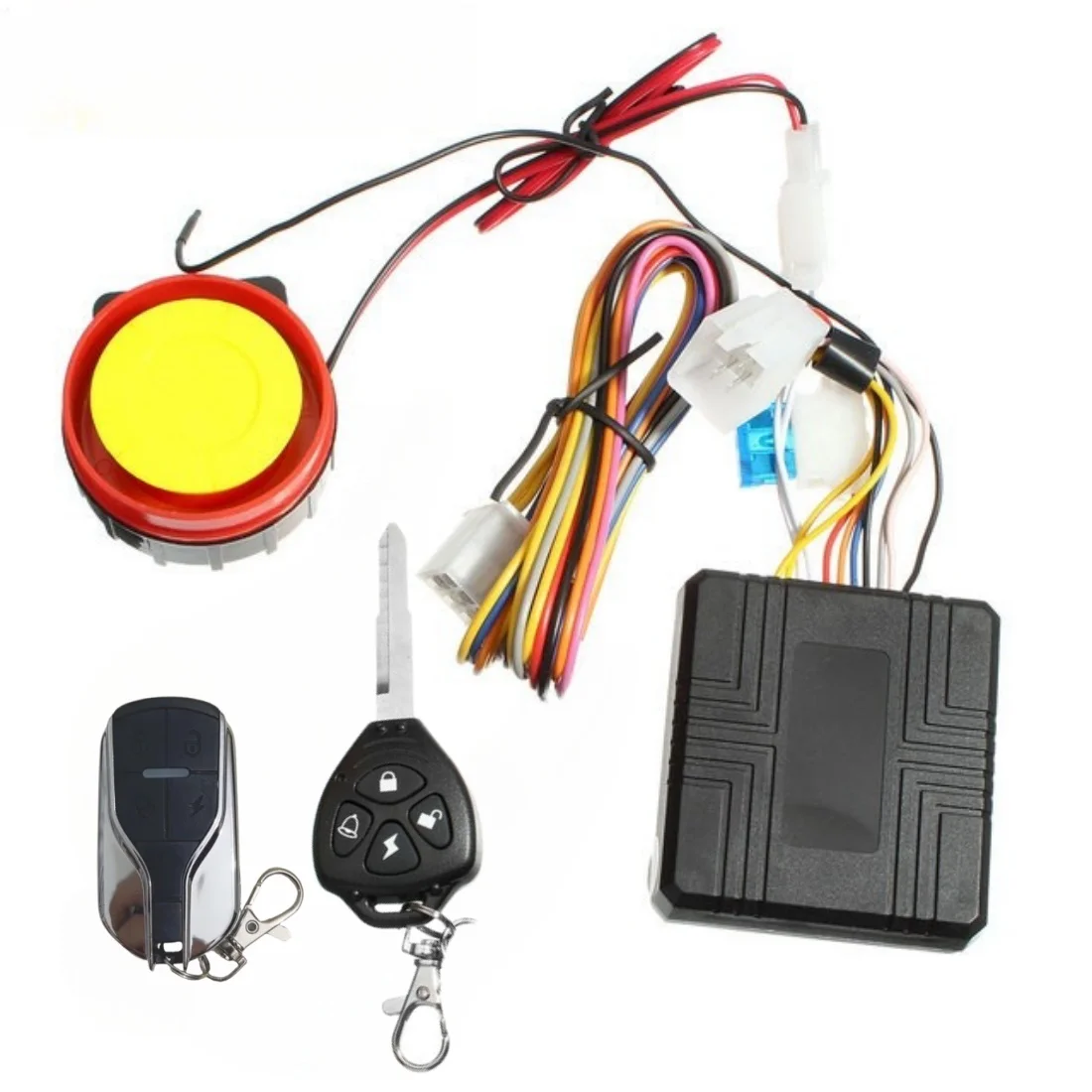 Motorbike Burglar Alarm Accessories With Remote Control + key 12V Motorcycle Theft Protection Remote Activation