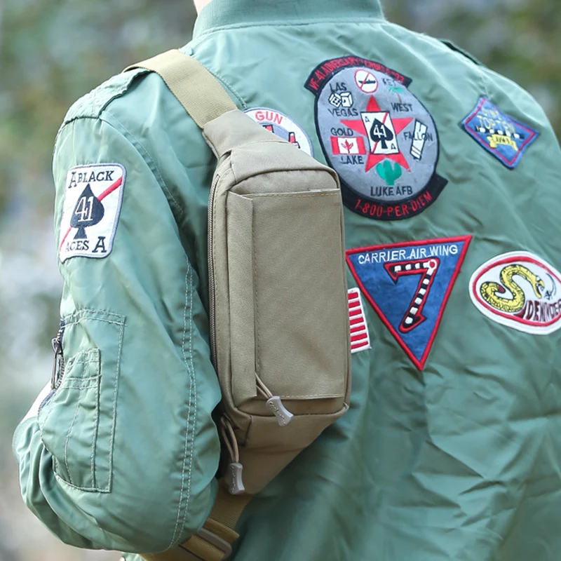 

Men's Tactical Waist Bag Waterproof Large Capacity Chest Bag Oxford Cloth Outdoor Sports Phone Bags Fashion Crossbody Hip Bag