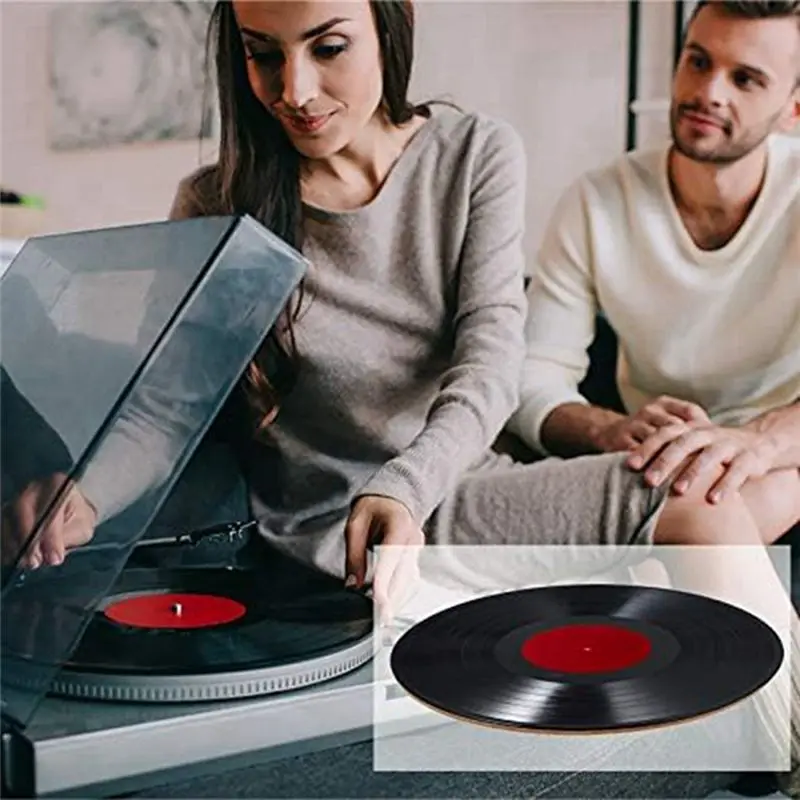 QWE-3 Pieces Cork Turntable Mats Set Kit With High Fidelity For Vinyl LP Record Players Audiophile Reduce Noise