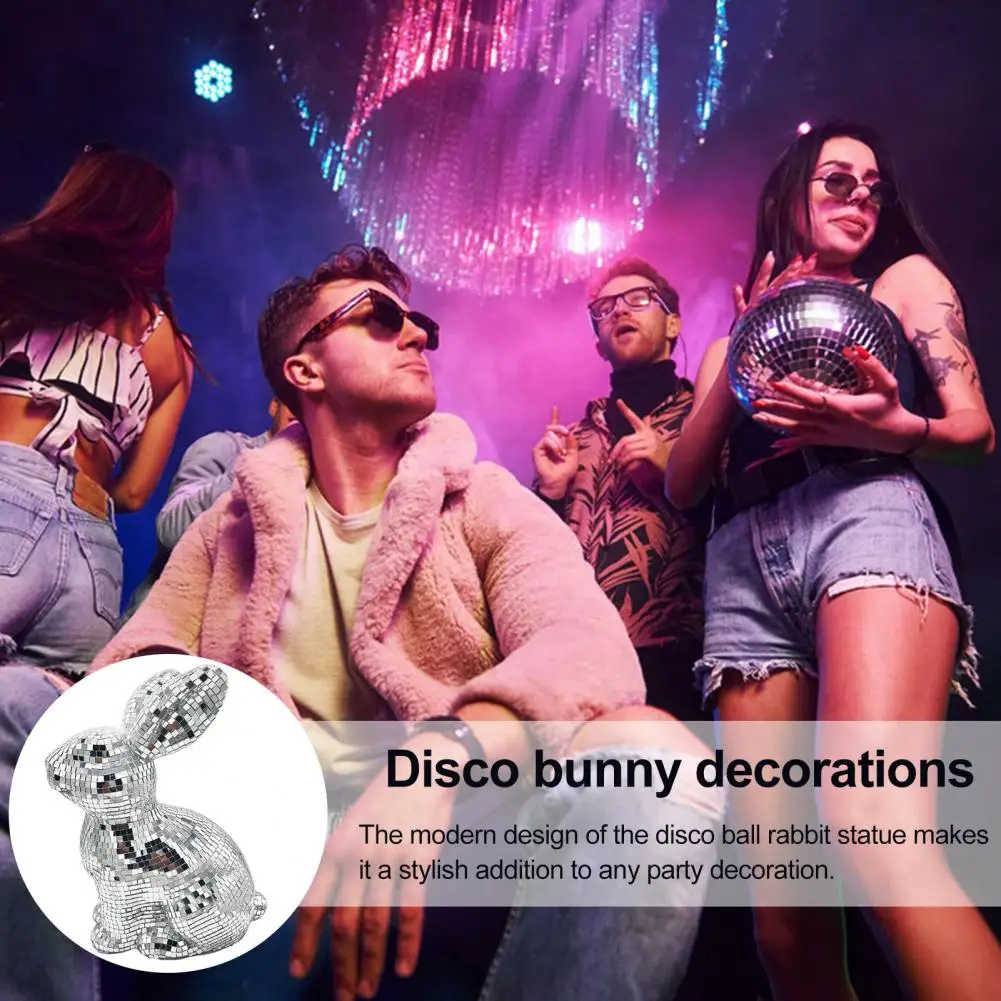 زخرفة أرنب اليدوية مرآة صغيرة الأرنب تمثال أرنب شكل ديسكو الكرة تمثال للحفلات وحفلات الزفاف وأعياد الميلاد للمناسبات