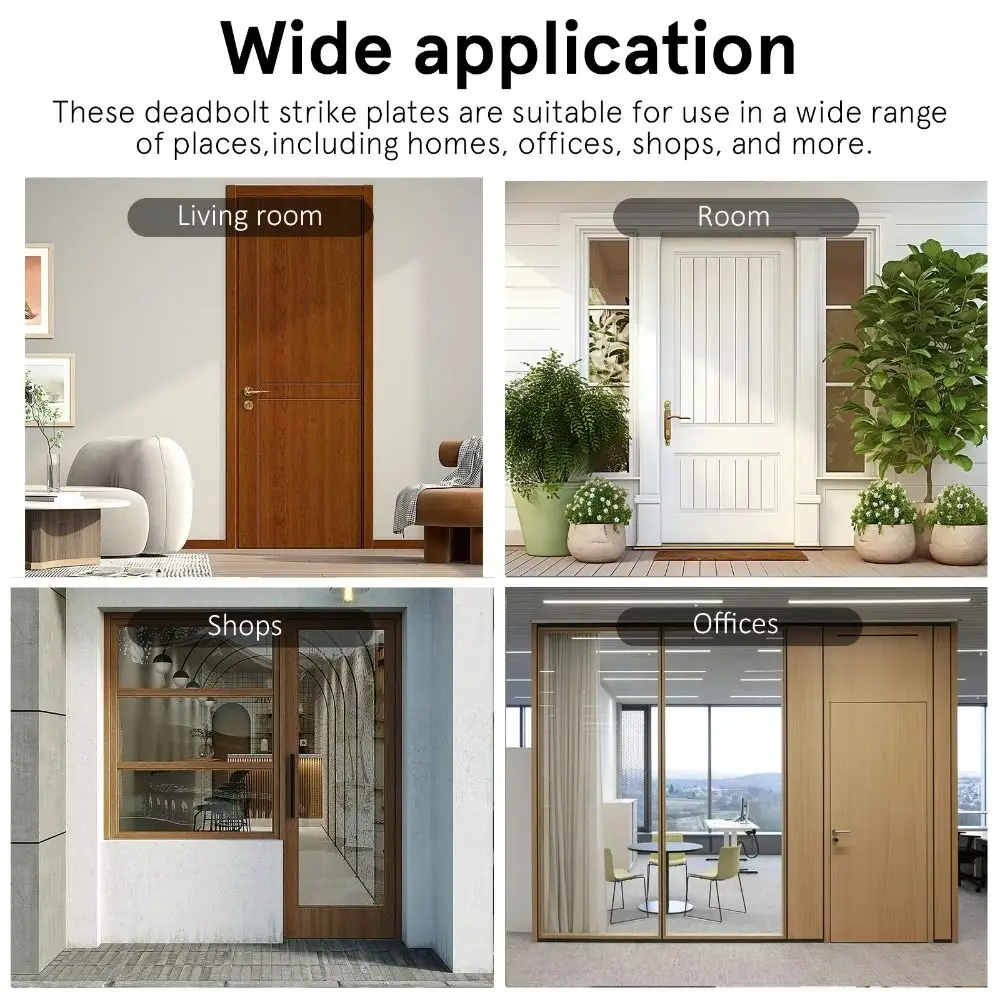 

Premium Polished Stainless Steel Door Strike Plate Reinforced Solid Iron Construction Security Door Protector Robust Iron
