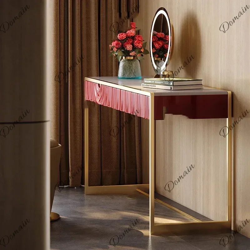 9X College Dorm Essentials Luxury Vanity Table Cosmetics Modern Vanity Table Makeup Bedroom Mesa De Maquillaje Trendy Furniture