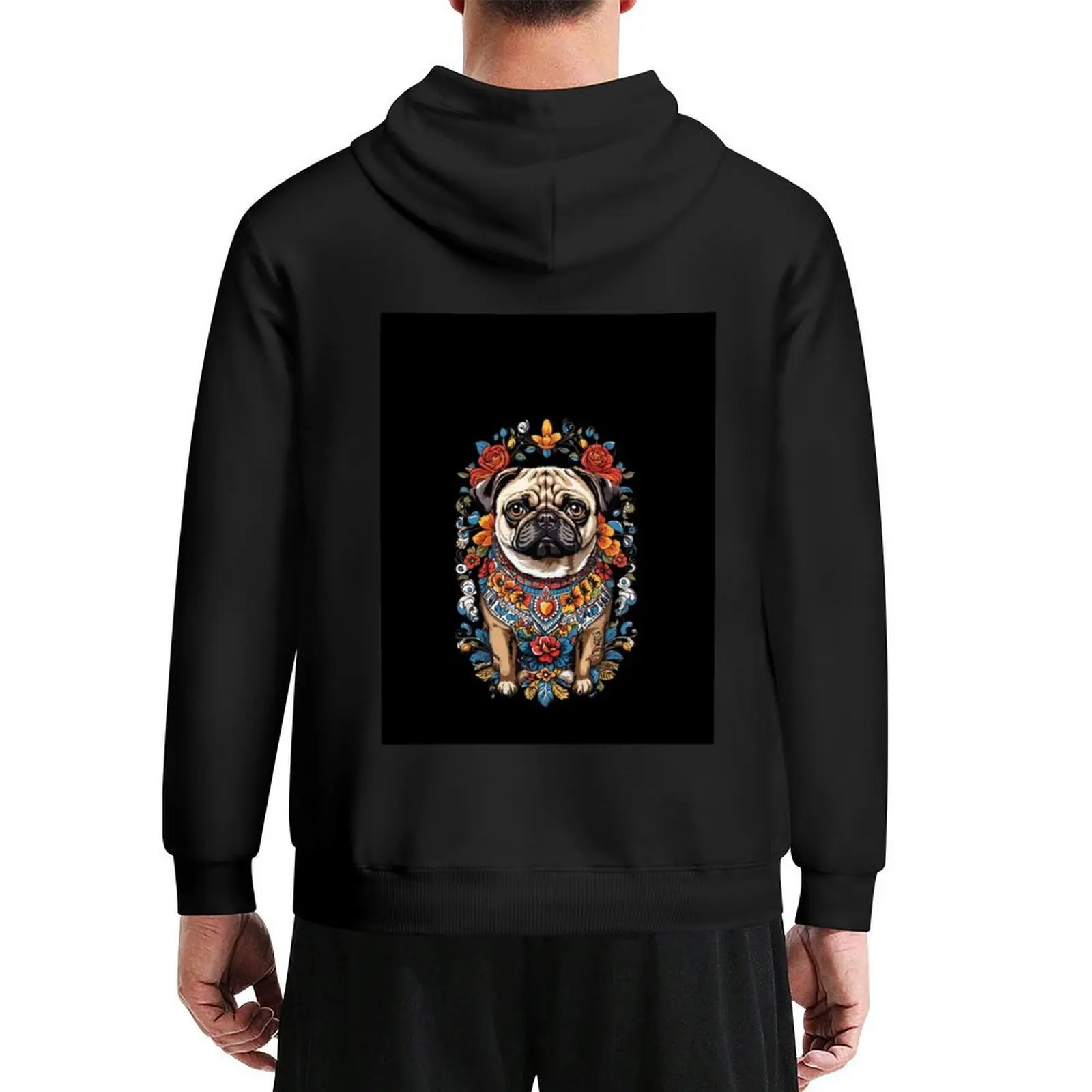

Mexican Floral Pug Aesthetic Dog Design Hoodie mens clothing autumn new products men's clothes autumn jacket men big size hoodie