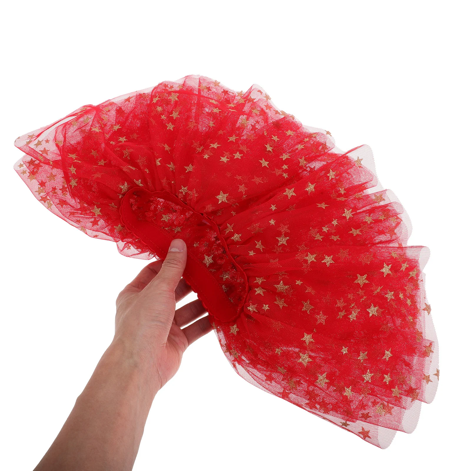 

Girls Red Layered Tutu Skirt Mesh Tulle Stars Sequins Ballet Dance Birthday Party Skirt Kids Princess Tutu