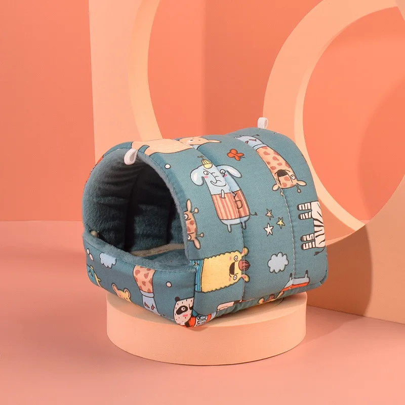 Nette Mini Käfig Kaninchen Eichhörnchen Winter Warme Baumwolle Matte Meerschweinchen Nest Hamster Haus Kleine Tier Schlafen Bett Haustier Hängen Käfig – Detail 10