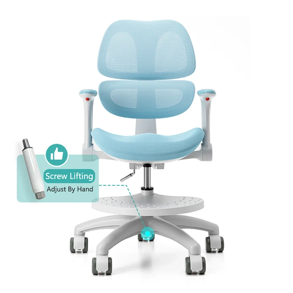 

New Design Ergonomic Kids Study Table Home Furniture High Quality Home Use Anti-Humpback Children Learning Chair With Wheel