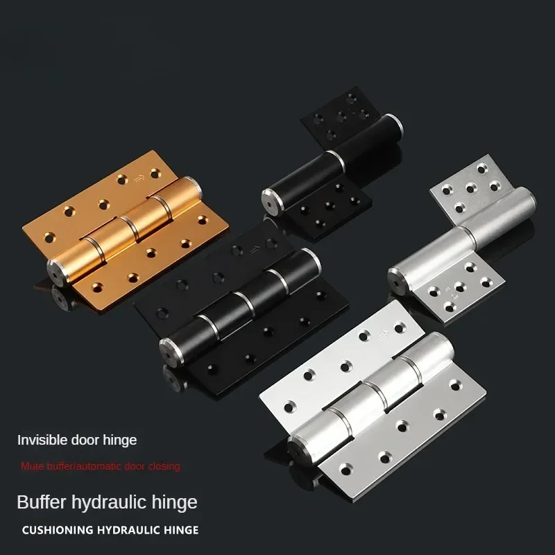 2pcs 50-75Kg hydraulic pressure Invisible Door Self-Closing Hinge Door Closer Self-Rebound Closed Wooden Door Dark Hinge