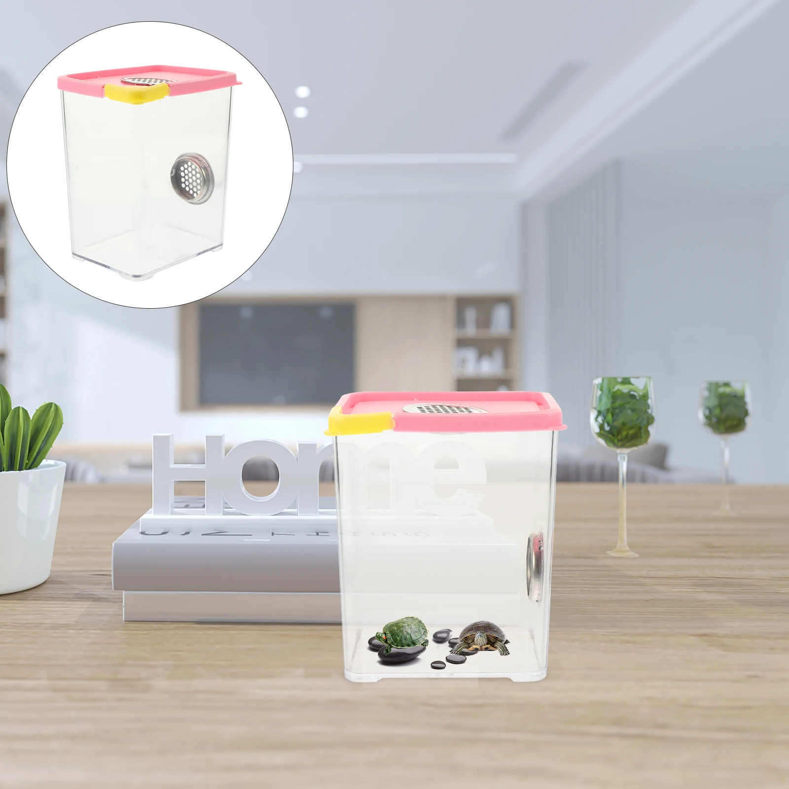 

Acrylic Reptile Enclosure Terrarium Box Transparent Durable Sturdy Resistant Wear Break Safe Insect Feeding Breeding Container
