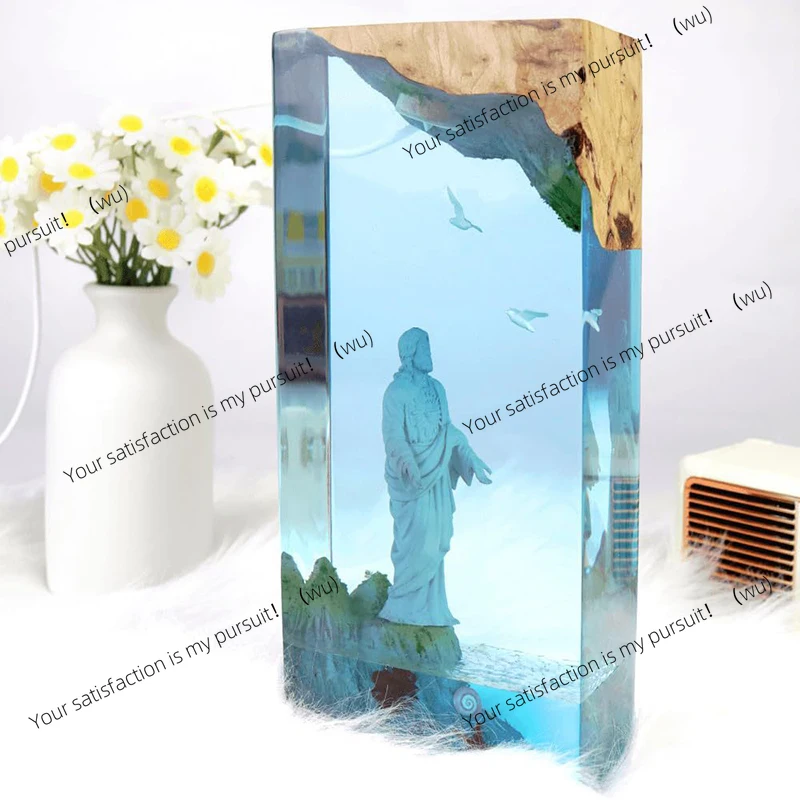 Resin desktop light, reactive art deco, light culture, theme, night light USB charging
