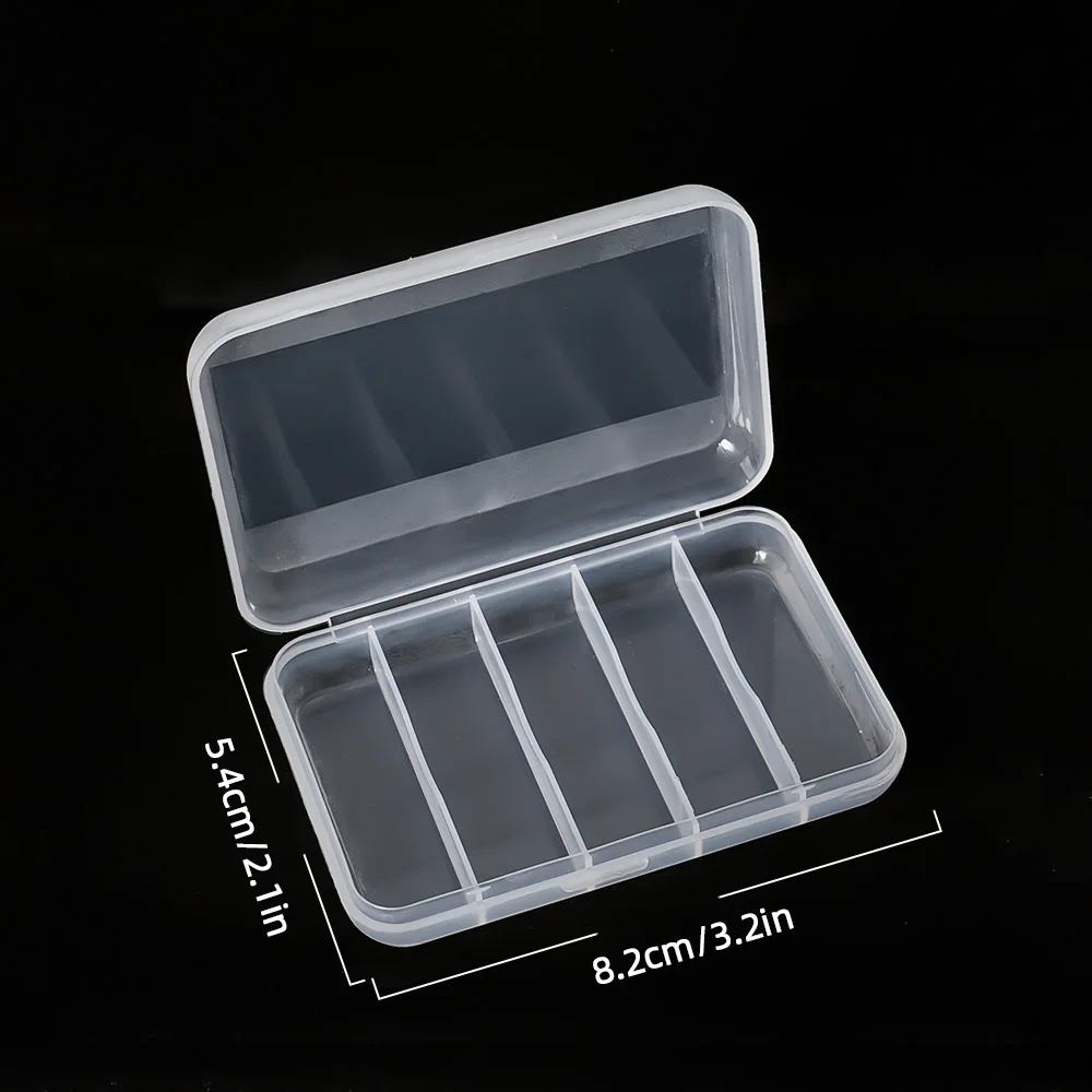 Transparent Storage Boxes 5 Palace Grid Containers with Lids Small Clear Plastic Box for Jewelry Home Accessories Packaging