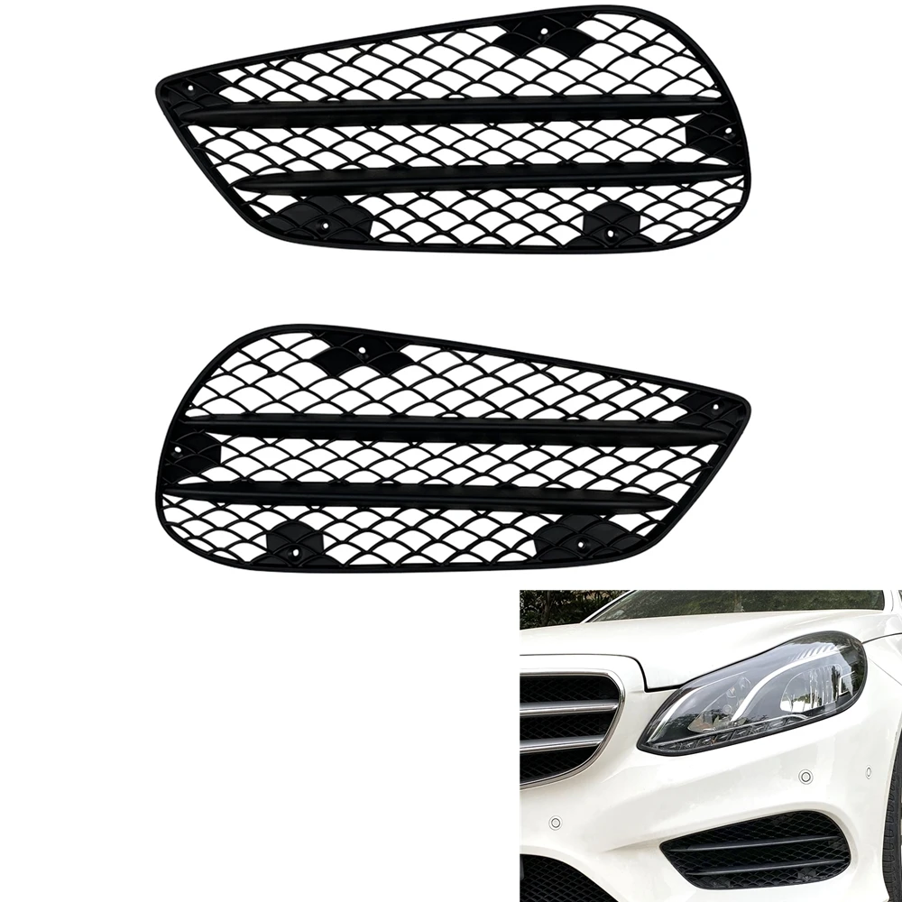 

For Mercedes-Benz E-Class W212 AMG Line Sport 2013-2015 Front Bumper Fog Light Spoiler Air Intake Vent Frame Grille Hood Cover