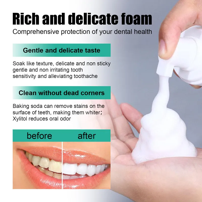 60ml Teeth Whitening Cleaning Mousse Repair Caries Freshens Oral Cleaning Breath Remove Tooth Stain Gingival Dental Care Essence