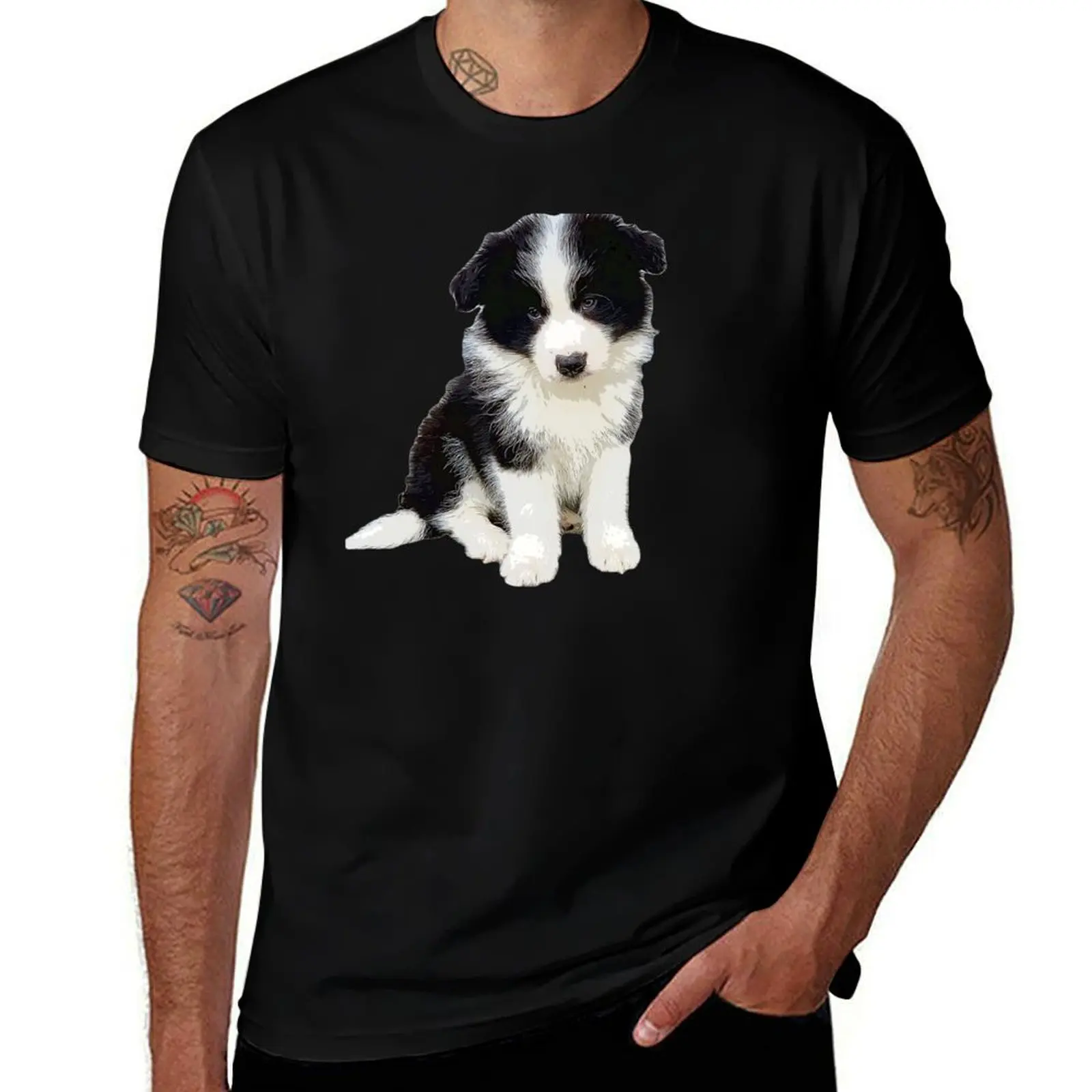 Border Collie Pup T-Shirt t shirts cotton 100% T-Shirt