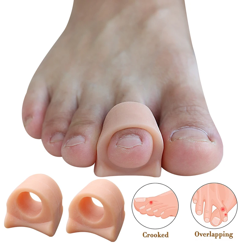 Pexmen 2/4 unidades protetor separador de dedos do pé em gel espaçador corretor de joanete espalhador para dedos sobrepostos almofadas de joanete