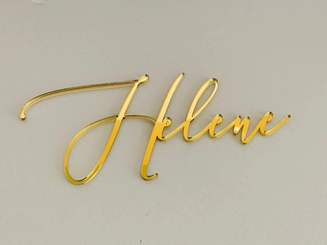 Personalized Name Cake Charm Custom Cake Topper Script Laser Cut Name Customized Birthday Party Baby Shower Decor NameCakePlaque