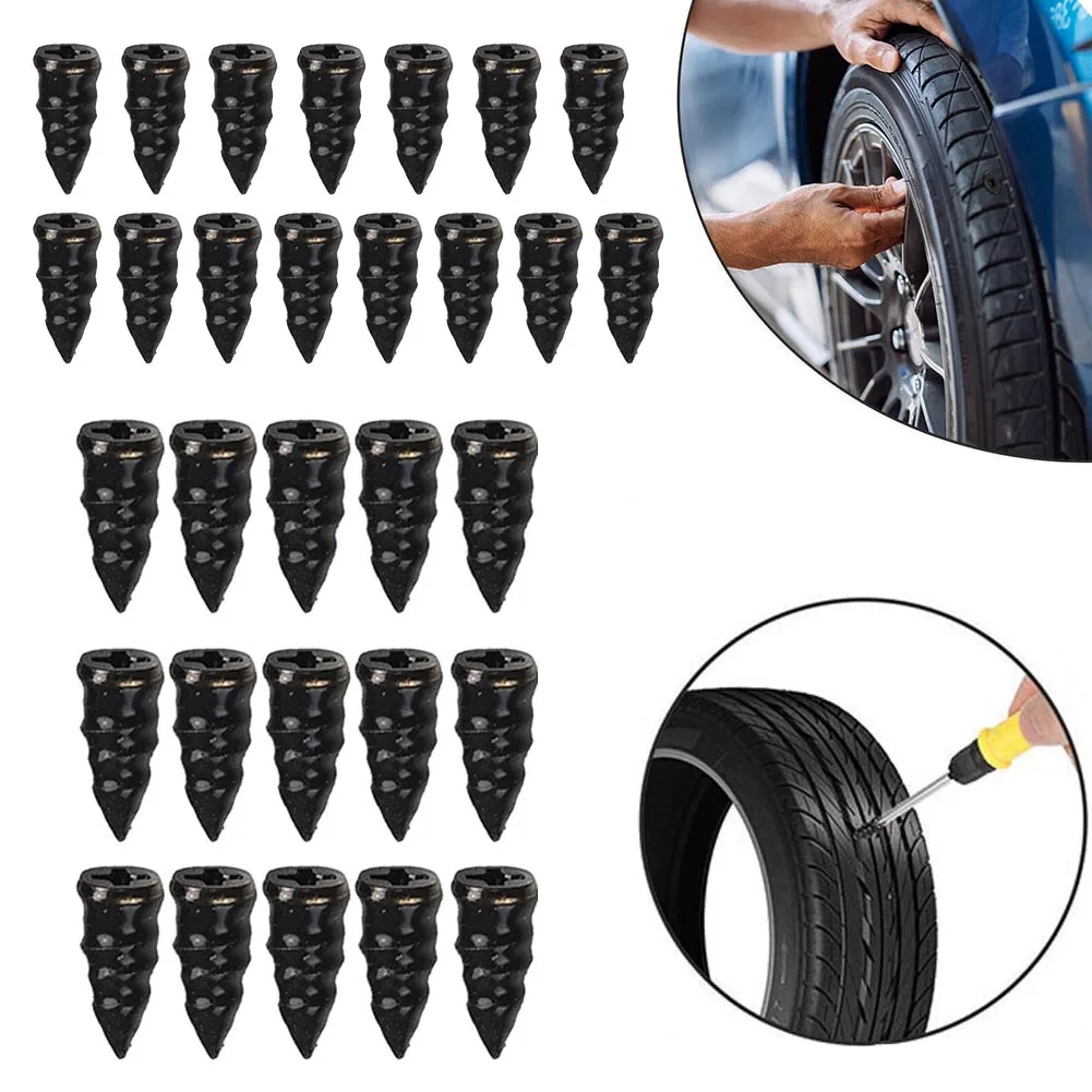 30PCS Rubber Self-tapping Screws For Tire Repair Silicone Car Screw Tyre Plug Repair Rubber Cement Screws Tire Repair