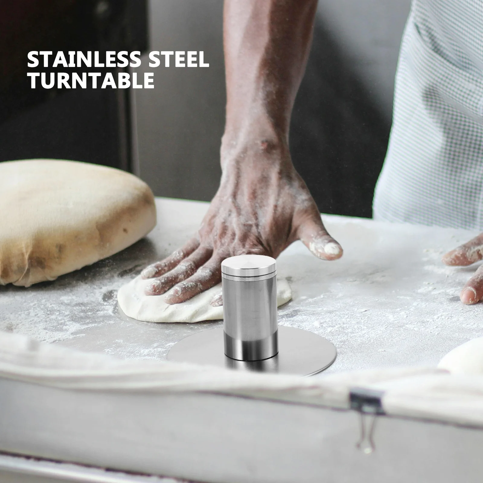 

Rotating Cake Turntable Base Stainless Steel Bearing Stable Cake Decorating Stand Display Rack DIY Replacement Cupcake Plate