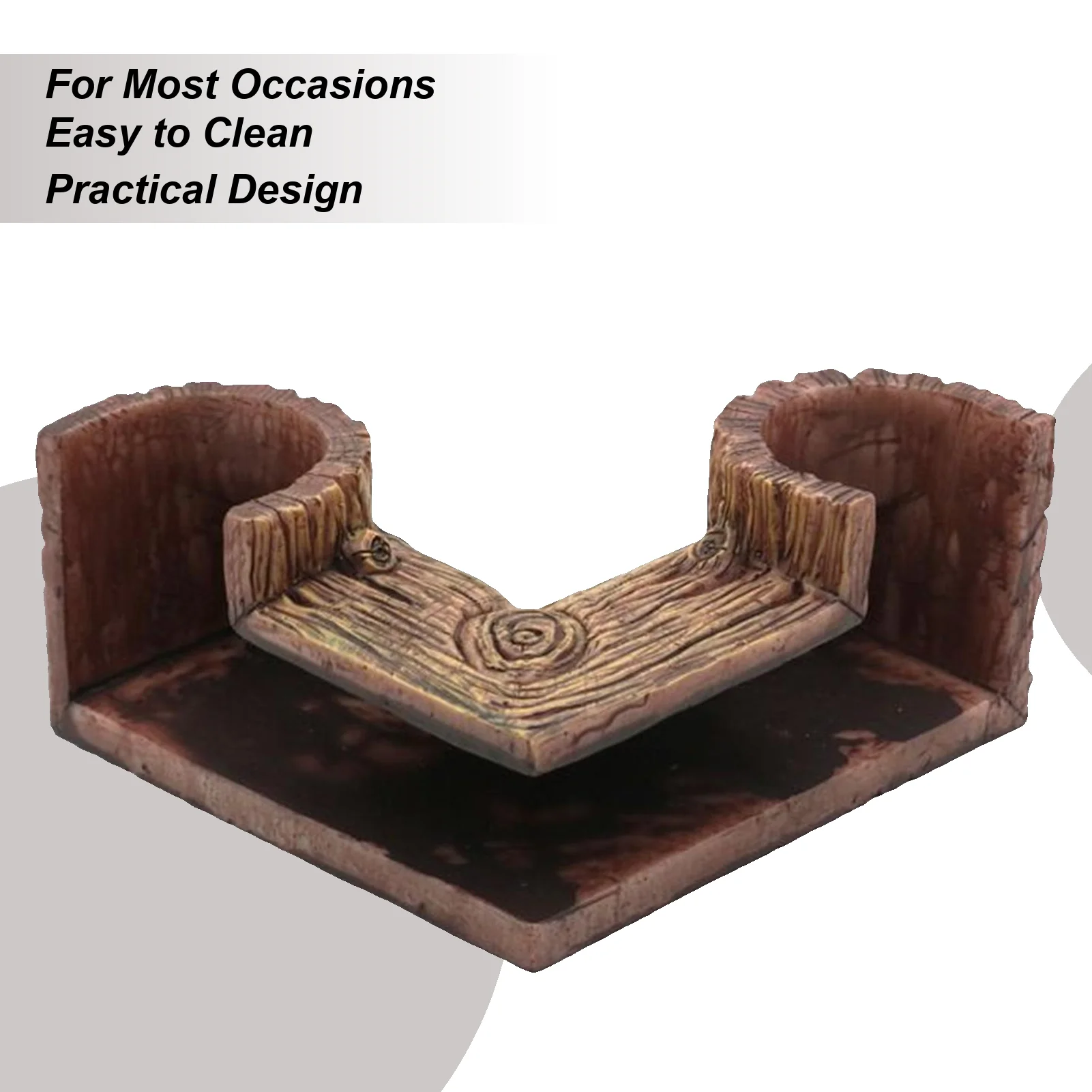 

Shrimp Tunnel Two Hole Shrimp Cave Wood Grain Aquatic Shelter For Corner Tanks Terrarium Freshwater Saltwater Home School