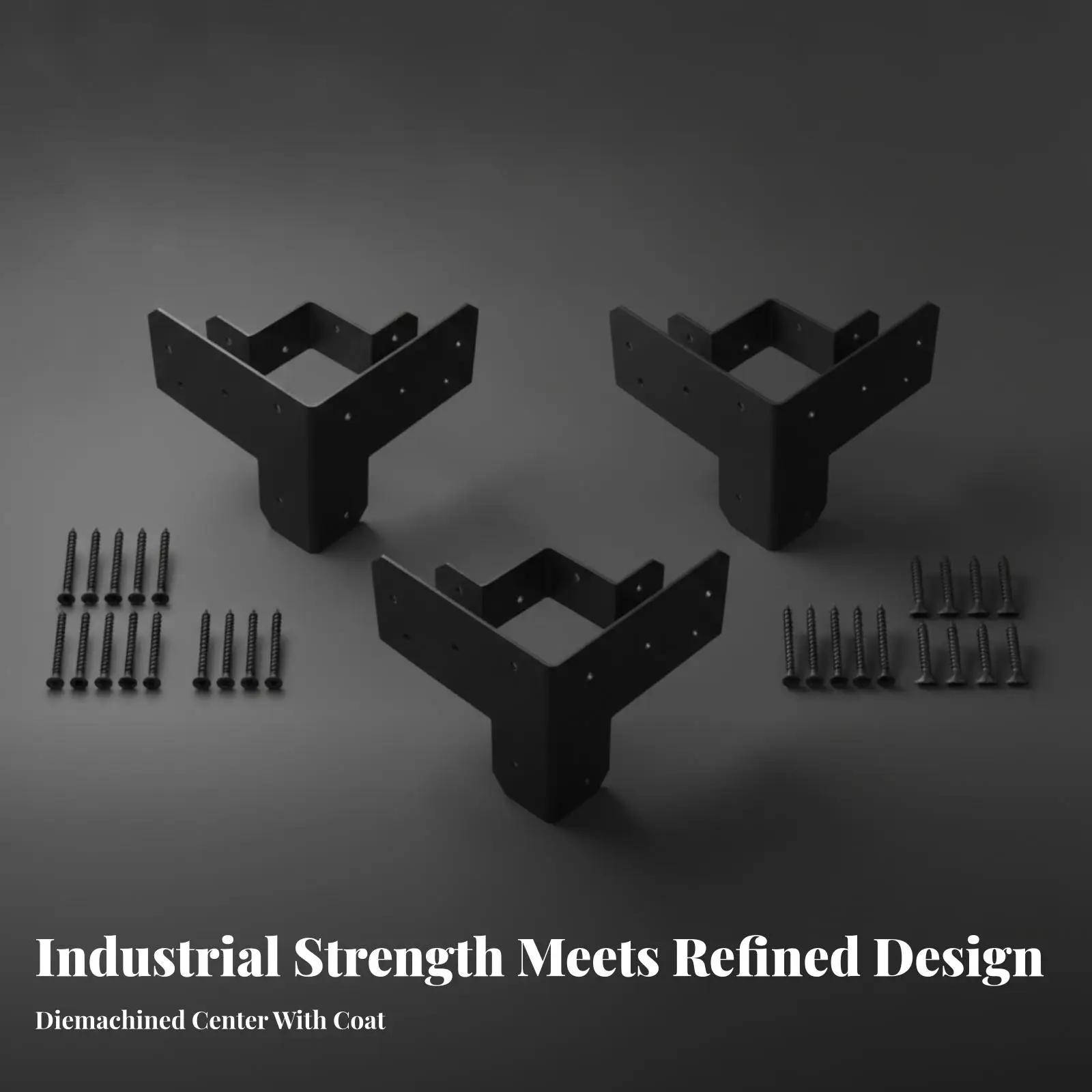 Triple Direction Pergola Bracket Zinc Alloy Corner Connector for 4x4 Lumber Frame Workbench Table Canopy Hardware Kit
