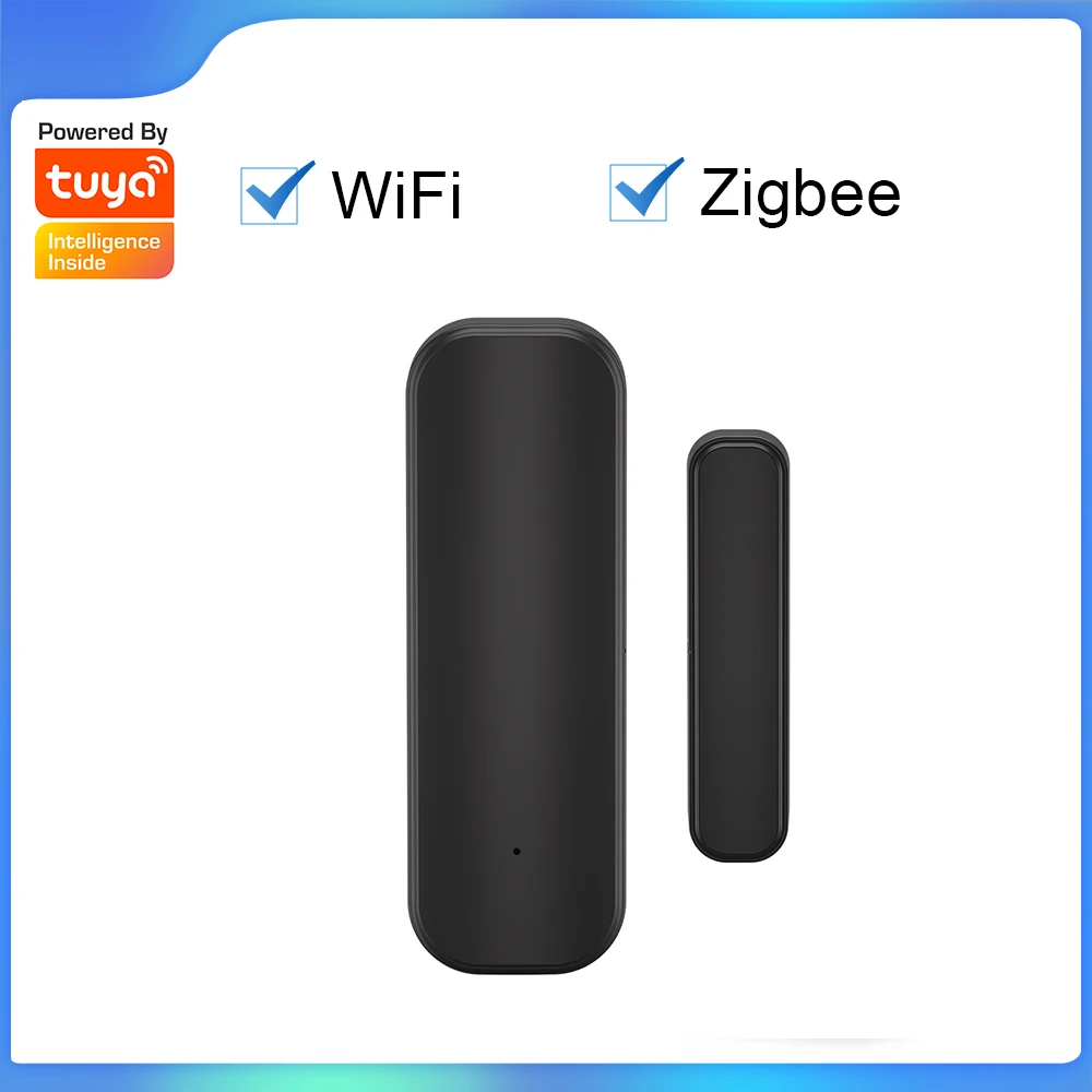 Tuya Zigbee Wifi Sensor de puerta Sensor de entrada de ventana seguridad antirrobo Sensor magnético alarma vida inteligente funciona con Alexa Google Home