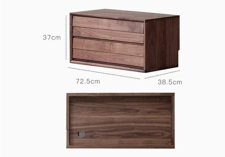 Meuble bas en bois massif de noyer noir d'amérique du nord, meuble TV domestique multifonctionnel