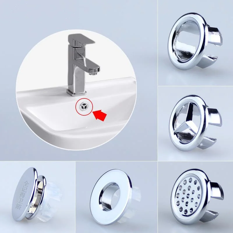 Wash Basin Overflow Ring Neatly Decorated Cover Wash Basin Overflow Overflow Plug Plug Spare Sink Basin Plastic Overflow Ring