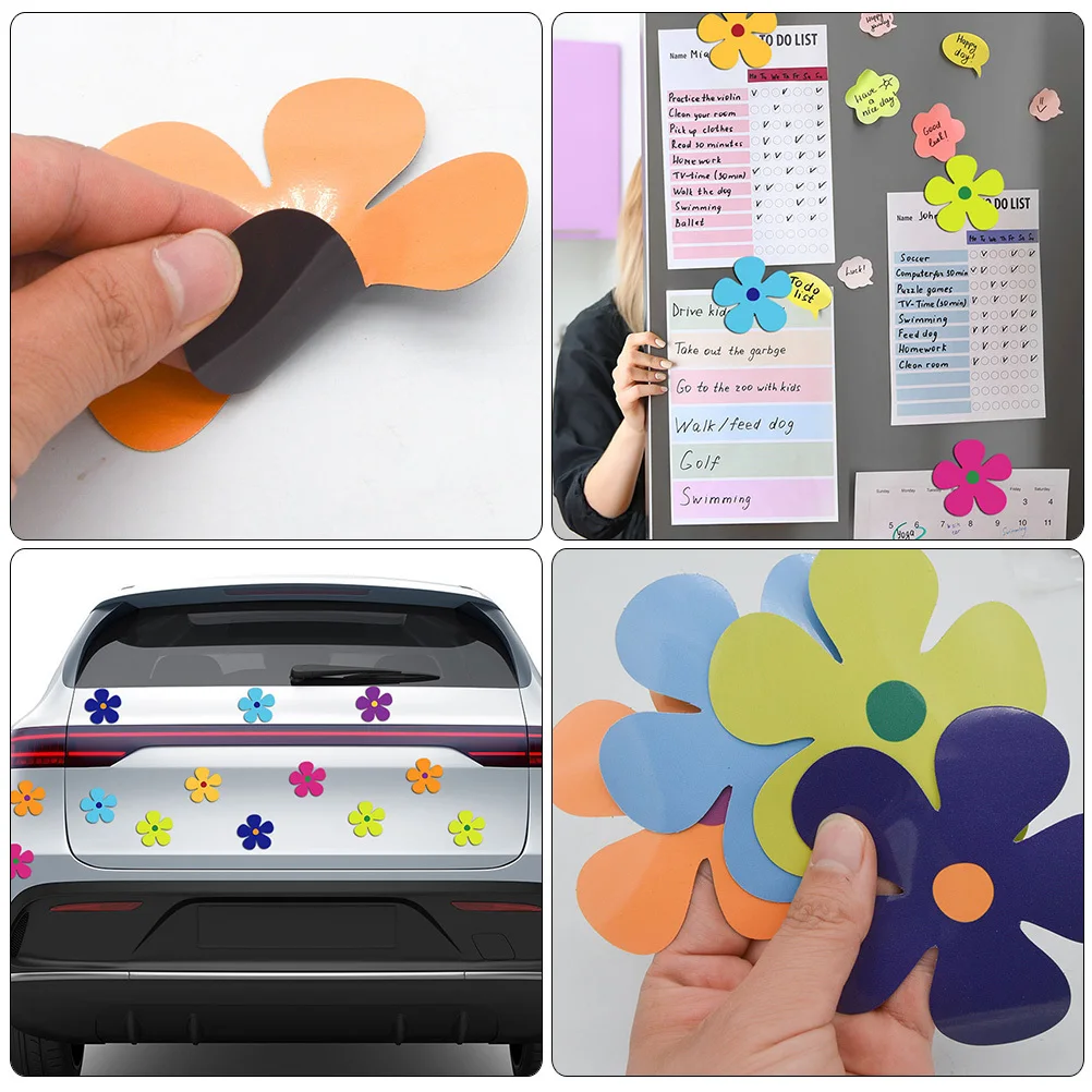 

24pcs Magnetic Flower Fridge Magnets Decorative Stickers For Kitchen Home Car Diy Decor Refrigerator Accessories Simple Fridge