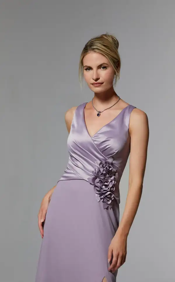 Szyte na miarę, wysokiej jakości sukienki z szyfonu z plisami krzyżowanymi, ręcznie robionymi kwiatami, o kroju litery A, z dekoltem w serek, długie sukienki na specjalne okazje, wykwintne.