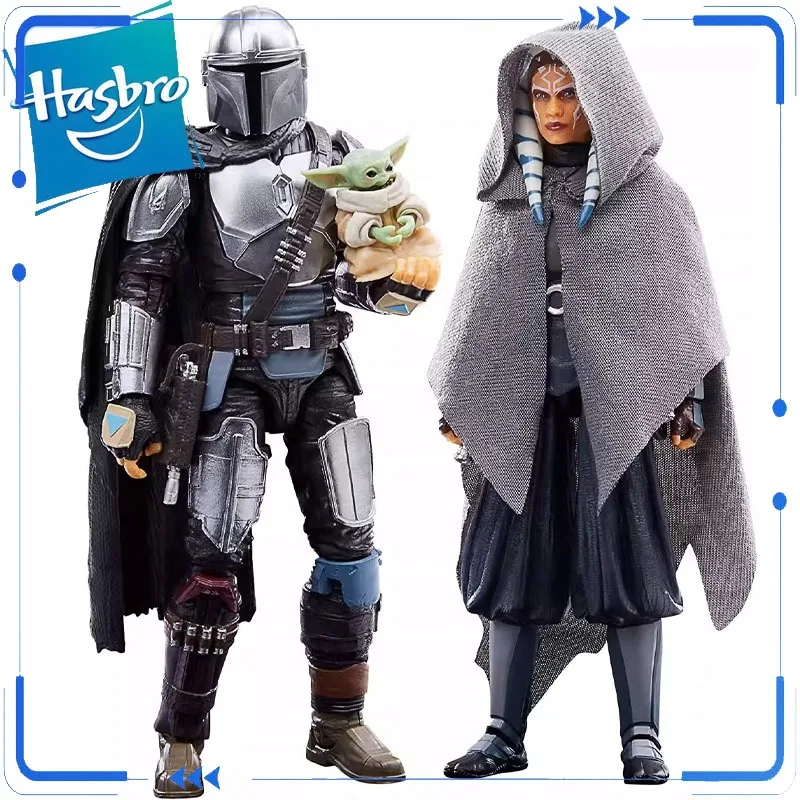 Figuras de acción originales de Hasbro Star Wars, The Mandalorian, Ahsoka Tano, Grogu, paquete de 3 figuras de acción de 6 pulgadas, juguetes para niños y niñas, modelo de regalo