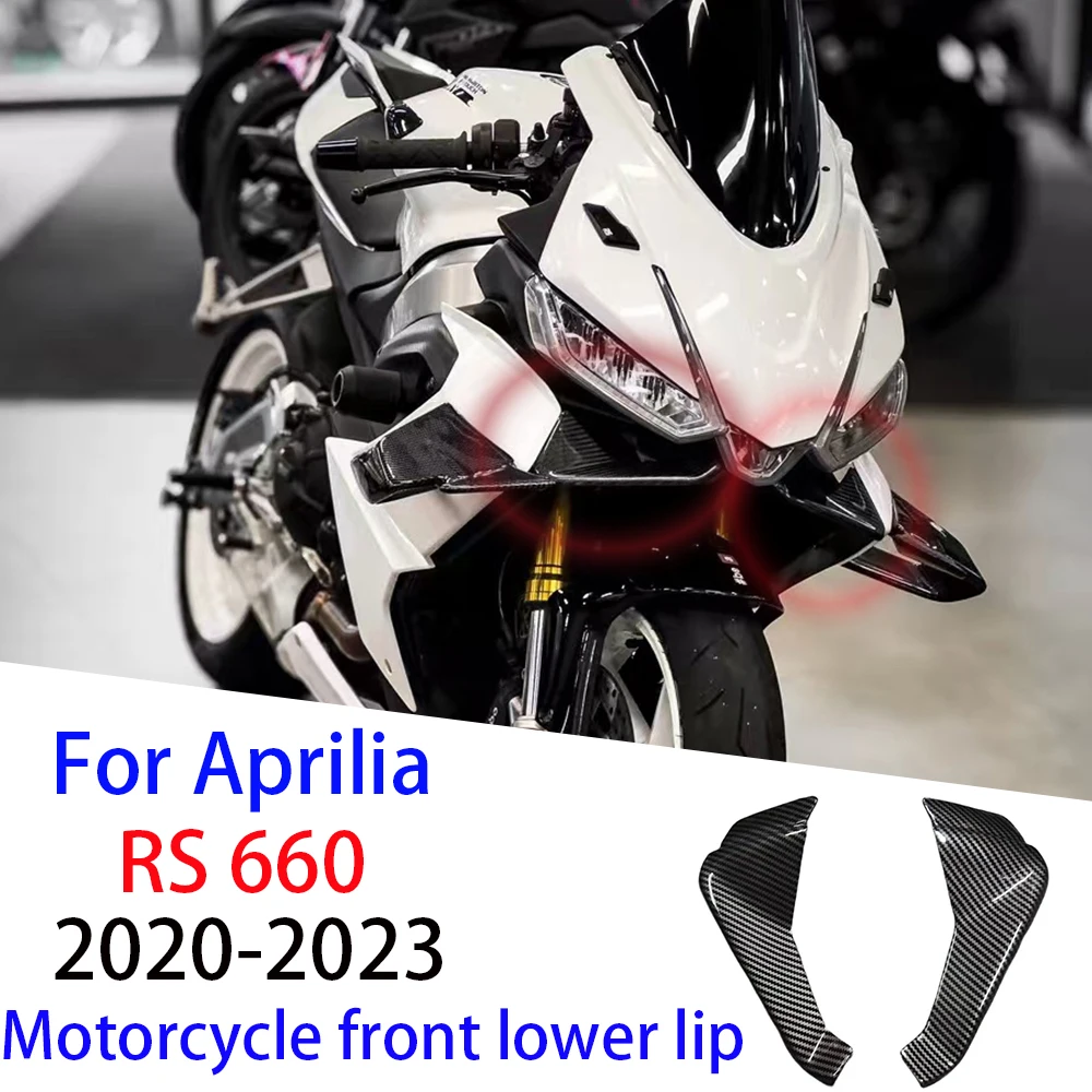 RS660 Motorcycle Accessories Front Lip Wind Wing Cover Cone Aerodynamics Fairing Winglets For Aprilia RS 660 2020 2021 2022 2023