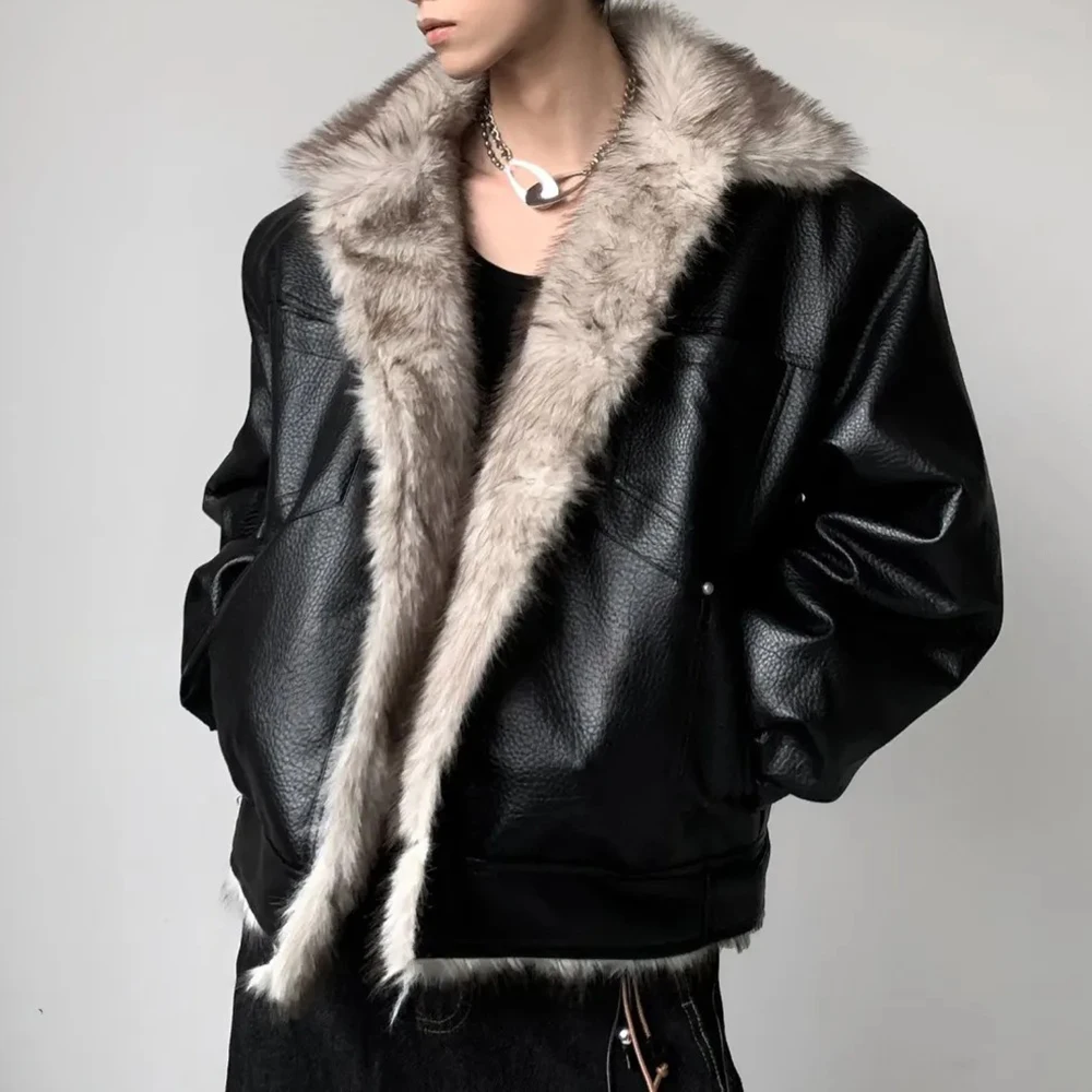 Heren winterjas Warm namaakbont Katoenen jas Mode Dagelijks Comfortabel Amerikaans Eenvoudig Jeugdbont Losse veelzijdige jas 2023 Nieuw