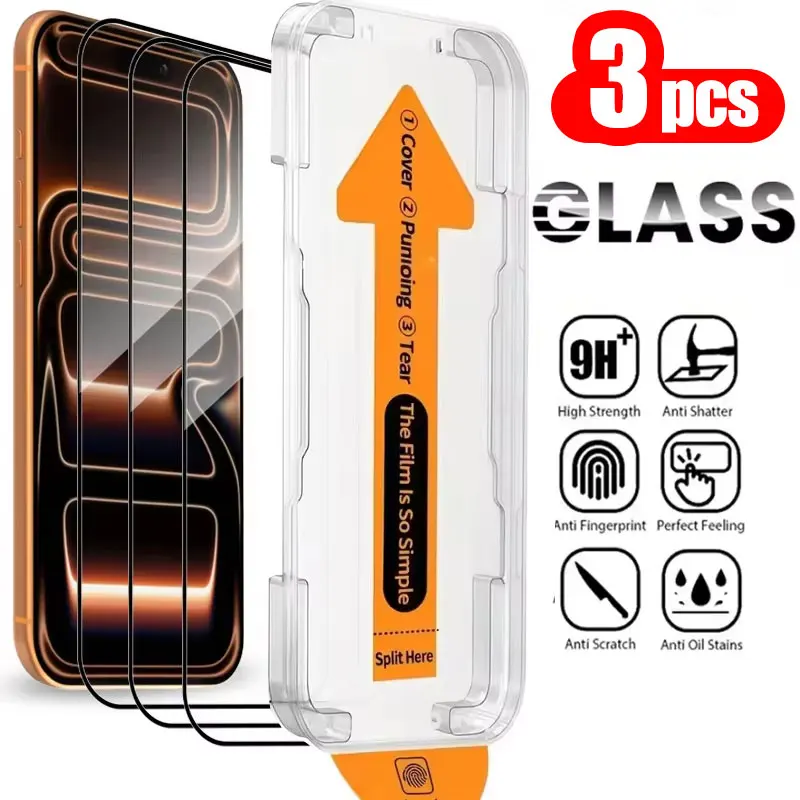 

3PCS Easy Install Dust Free Screen Protector For Xiaomi Poco C65 M6 Pro 5G X6 X5 X3 NFC M5s M4 M3 M2 F6 F5 X4 Tempered Glass