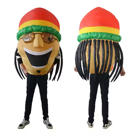 Halloween Christmas Masquerade Birthday Party Holiday Carnival Bar Nightclub Cosplay Funny Jamaican Costume Inflatable Costume
