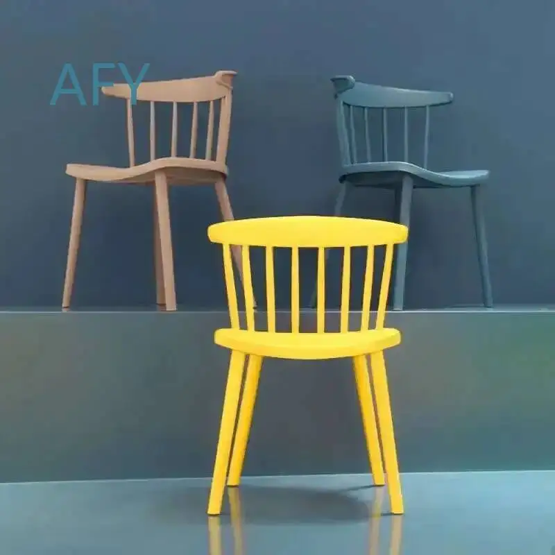 Coffee Material Two Pieces Windsor Chair for Home Office Living Room Dining Room Bedroom Furniture Set Environmental Plastic