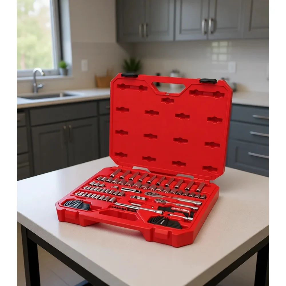 

Набор инструментов для механиков из 83 предметов с торцевыми головками SAE и метрическими для дома и гаража