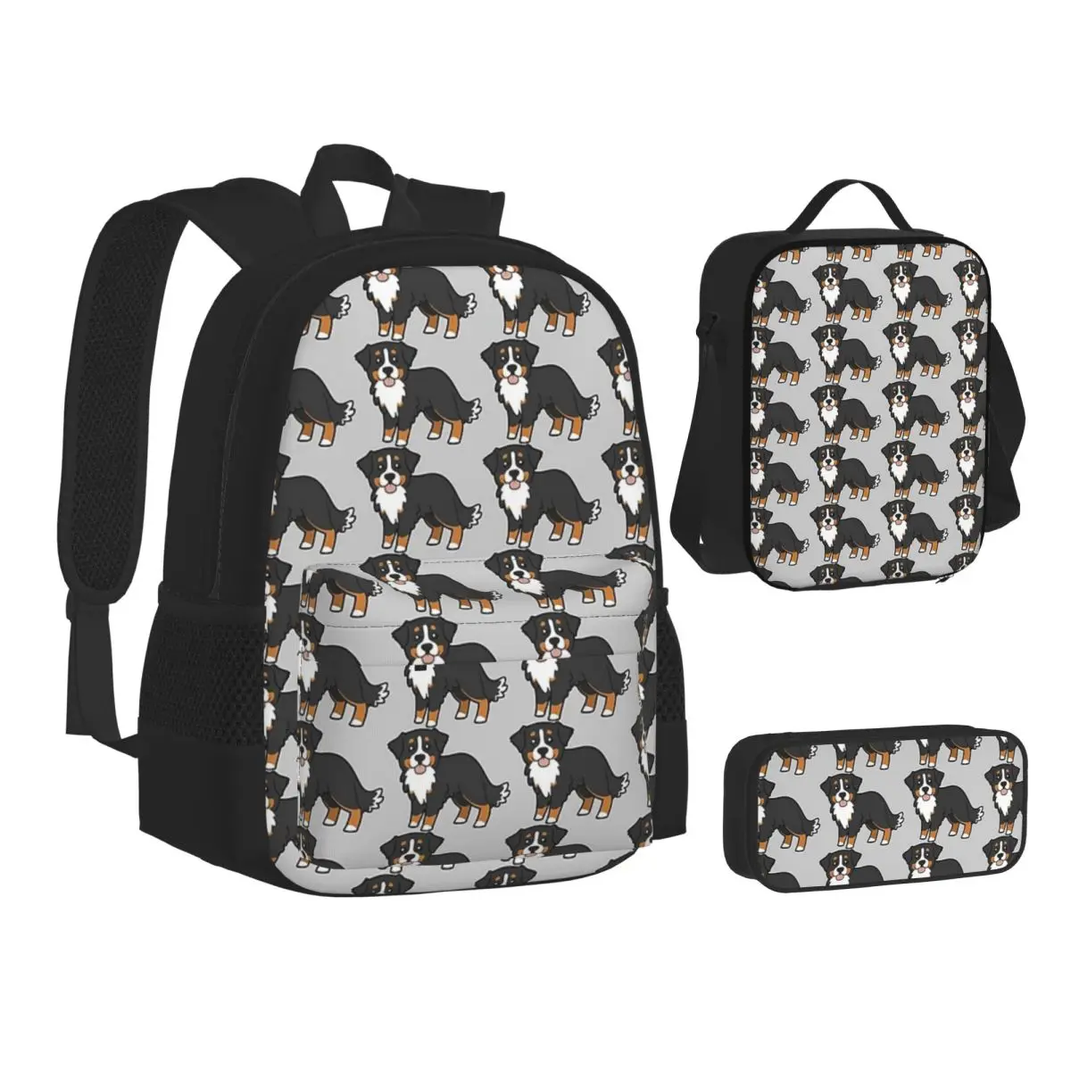 

Bernese Mountain Dog. Backpacks Boys Girls Bookbag Children School Bags Kids Rucksack Lunch Bag Pen Bag Three-Piece Set