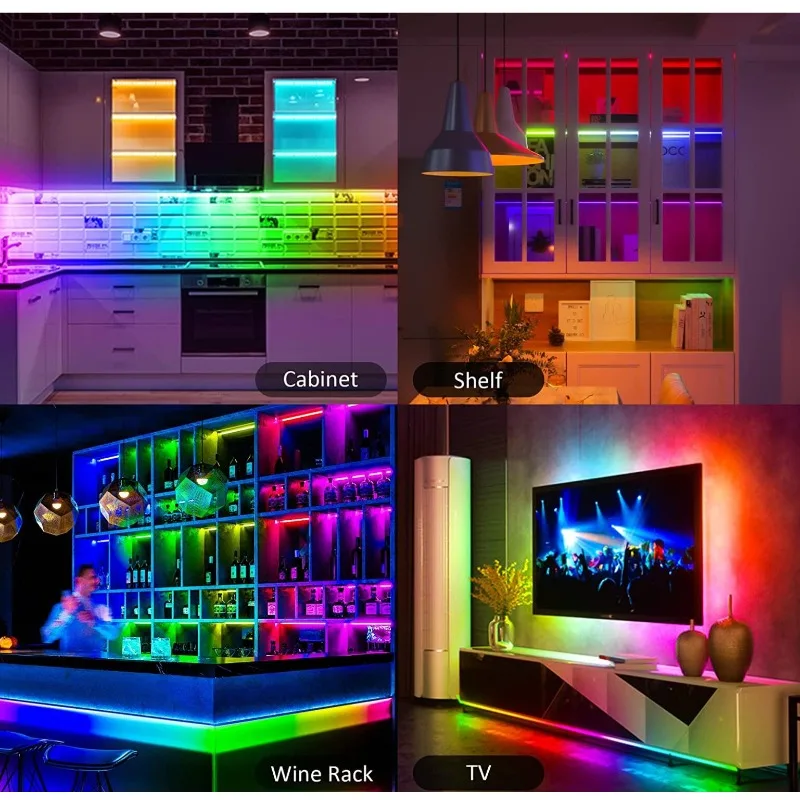 Imagem -06 - Barra de Luz Led Rgb Bluetooth Usb 5v Ritmo de Música Colorido Controle Remoto App para Decoração pc Retroiluminação do Armário Ws2812b 30cm 13 Pcs