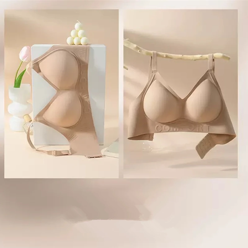 Comfortable Bra Without Underwire, Soft Support, Lifting, Seamless Breast Reduction, Small Chest Push-up Nude Bra