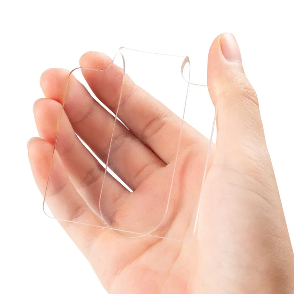 

Набор из 3 прозрачных акриловых палитр прямоугольной формы с изогнутым отверстием для большого пальца, удобные в использовании, для нейл-арта, маникюра, макияжа, художественных работ и рукоделия