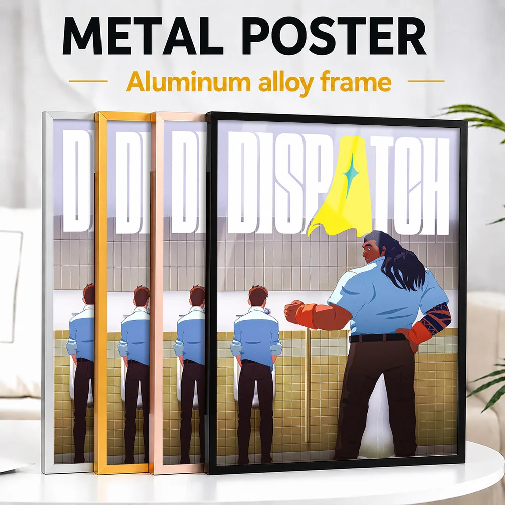 Dispatch Bathroom Encounter Framed Metal Poster Customized Comic Style Wall Art For Entertainment Room, Gaming Enthusiast Gift